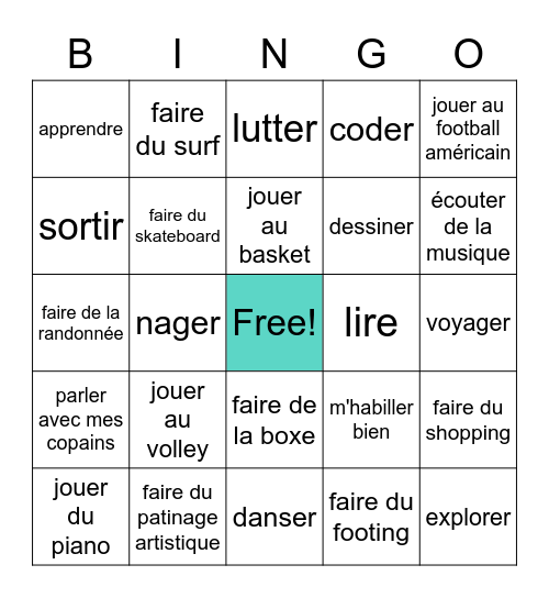 J'aime ou je n'aime pas Bingo Card