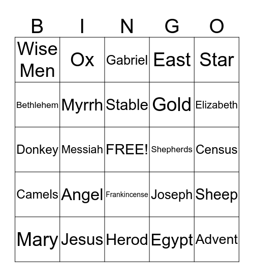 CHRISTMAS Bingo Card