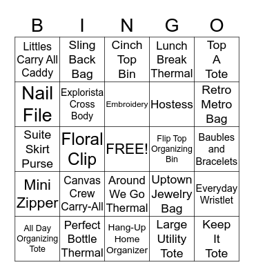 My Thirty-One Fall 2014 Bingo Card