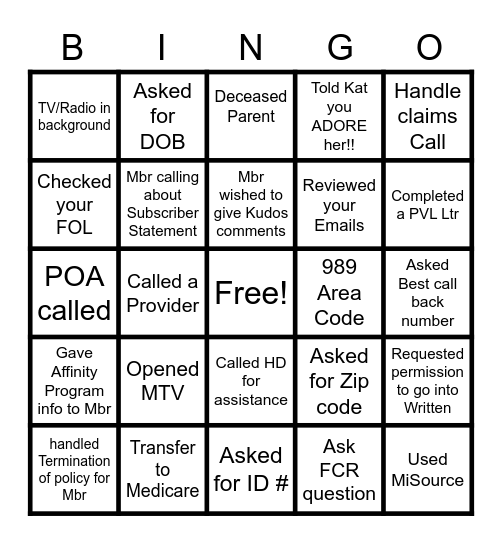 Medigap Dragons Bingo Board Bingo Card