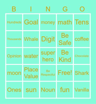 Weekly BINGO Card