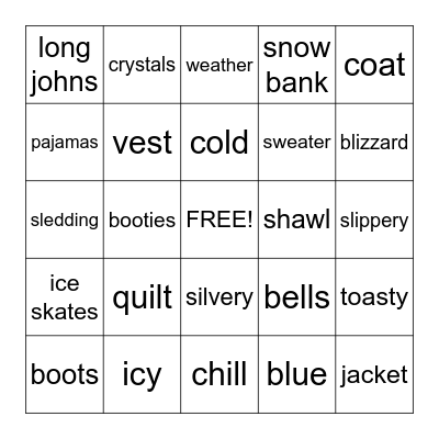 Winter Bingo Card