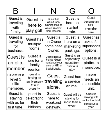 GEI Bingo  Bingo Card