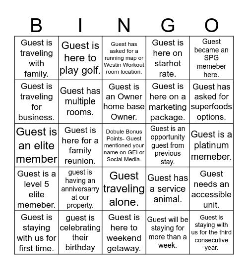 GEI Bingo  Bingo Card