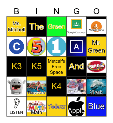Metcalfe Picture Bingo Card