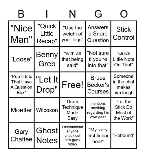 Aaron Edgar Student Focus Bingo! Bingo Card