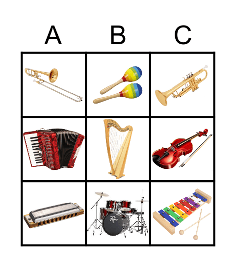 MUSICAL INSTRUMENTS Bingo Card