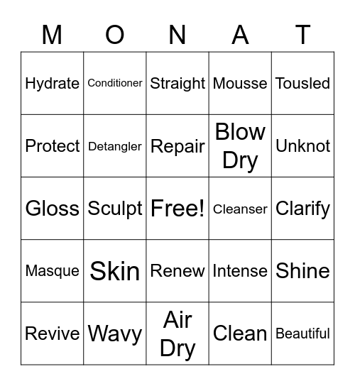 Hardhats & Hairspray Bingo Card