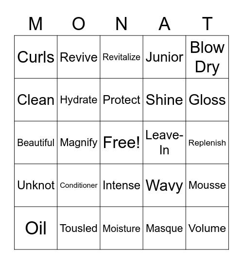 Hardhats & Hairspray Bingo Card