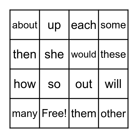 Snap Words 46-60 Bingo Card
