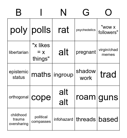 ingroup bingo card Bingo Card