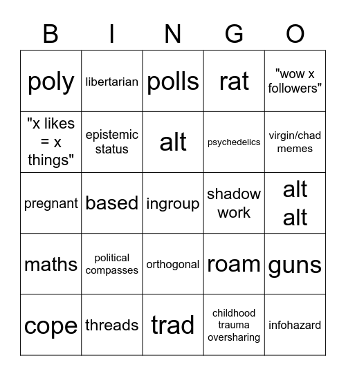 ingroup bingo card Bingo Card