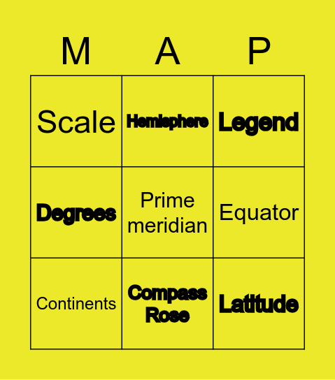 Maps Bingo Card