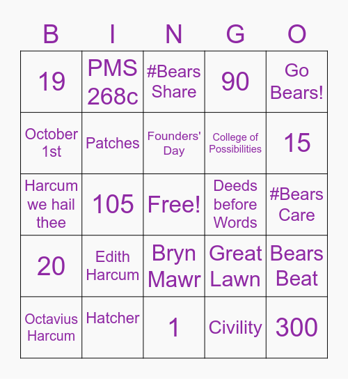 Harcum College Game Night! Bingo Card