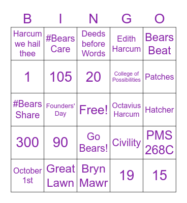 Harcum College Game Night! Bingo Card