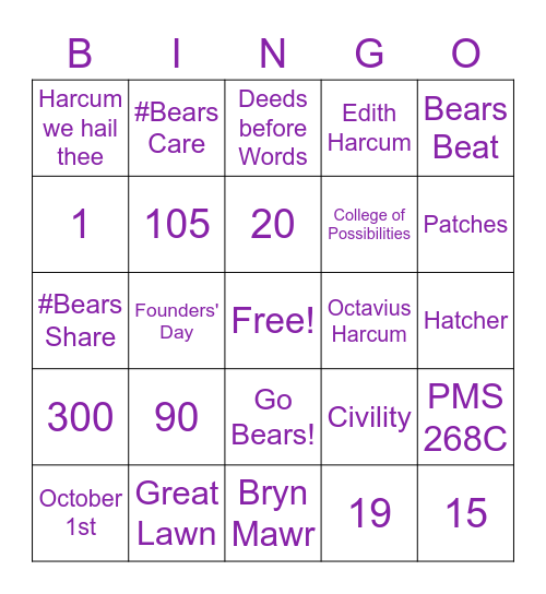 Harcum College Game Night! Bingo Card