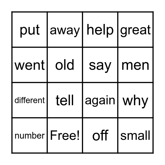 Snap Words 136-150 Bingo Card