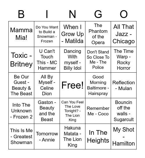 Nicole’s Quarantine Bingo Card