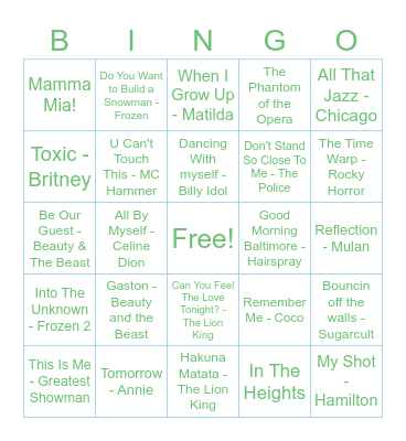 Nicole’s Quarantine Bingo Card