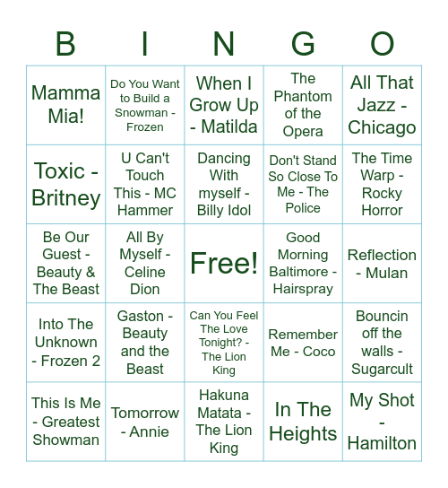 Nicole’s Quarantine Bingo Card