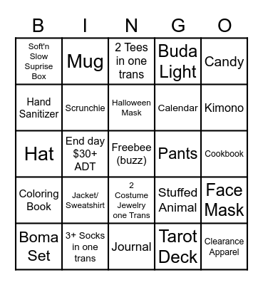 Salty Spook Bingo Card