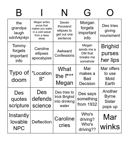 Skohingo Bingo Card