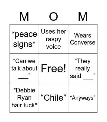 That’s So Morgan Bingo Card