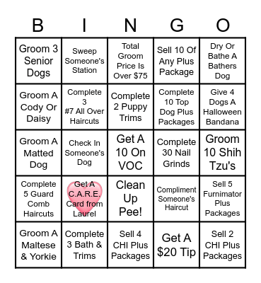 October Salon Bingo: Spooky Groomer Edition Bingo Card
