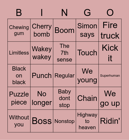 Doyoung - Lagu NCT Bingo Card