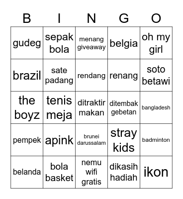 bingonya juy Bingo Card