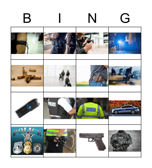 Police gear Bingo Card