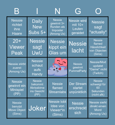 Neswhite Special Stream Bingo Card