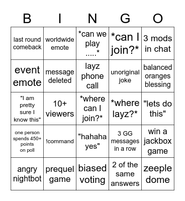 Toolayz's jackbox bingo Card