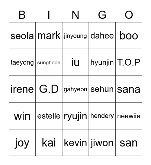 HEEJIN's Bingo Card