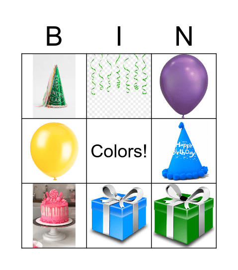 Colors Bingo Card