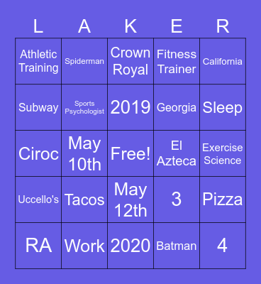 Bingo About The Graduate Bingo Card