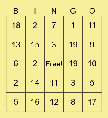 Birthday Bingo! Bingo Card