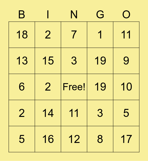 Birthday Bingo! Bingo Card