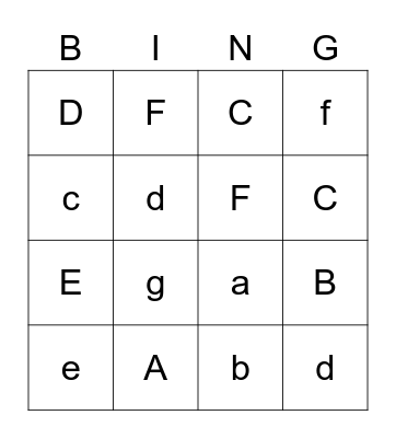 Alphabet Bingo Card