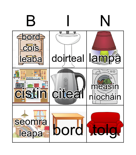 Sa Bhaile Bingo Card
