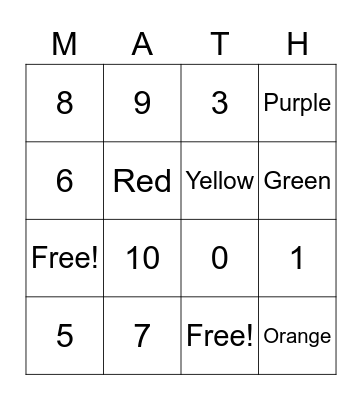 Friends of 10 BINGO Card