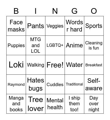 Vex Bingo Card