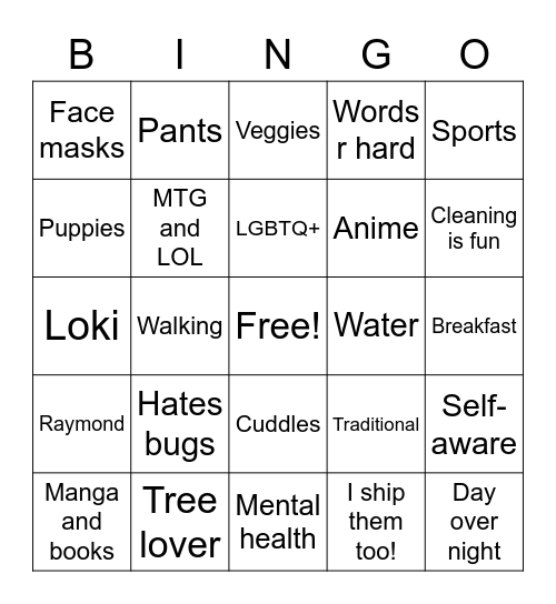 Vex Bingo Card