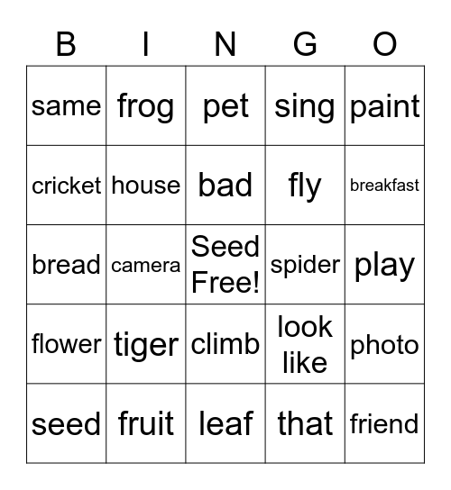 400 Words Vocabulary Units 1-7 Bingo Card