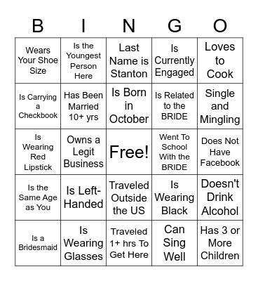 #ForeverStanton Ice Breaker Bingo Card