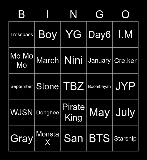 imxchangkyoun Bingo Card