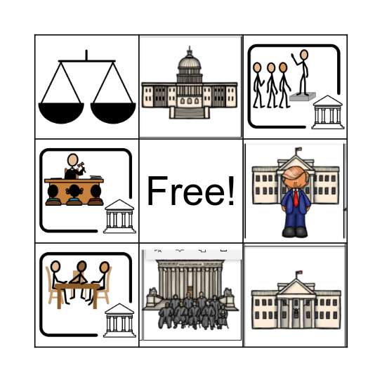 3 branches of government Bingo Card