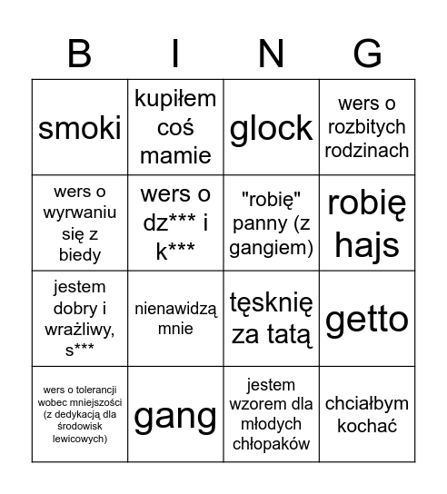 Bedoes Bingo Card