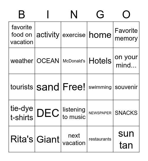 Quarantine Bingo Card