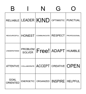 BE A BETTER COWORKER Bingo Card